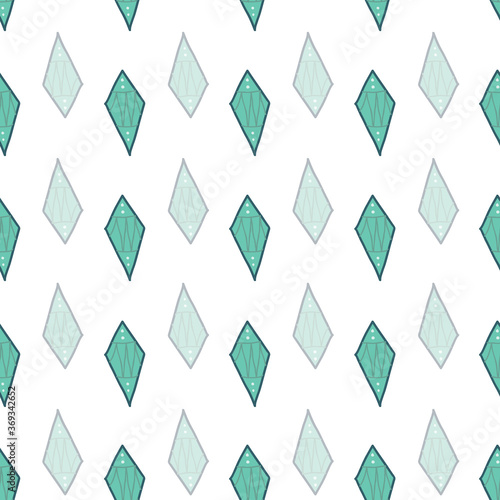 magic diamonds teal diamond shapes on white background Doodle Pattern Filled Seamless pattern Vector hand drawn illustrationsurface design