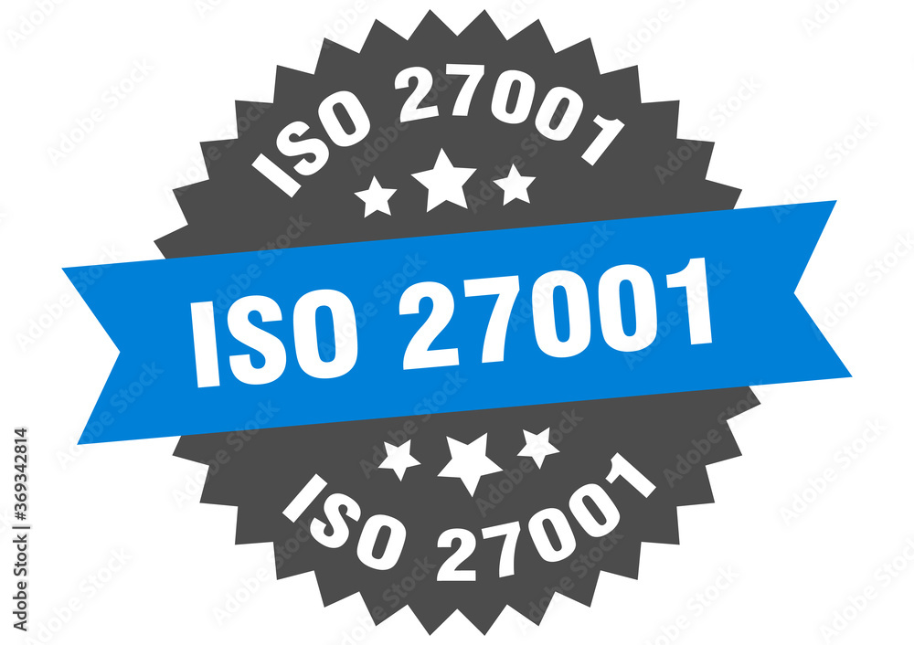 iso 27001 round isolated ribbon label. iso 27001 sign iso 27001 round isolated ribbon label. iso 27001 sign
