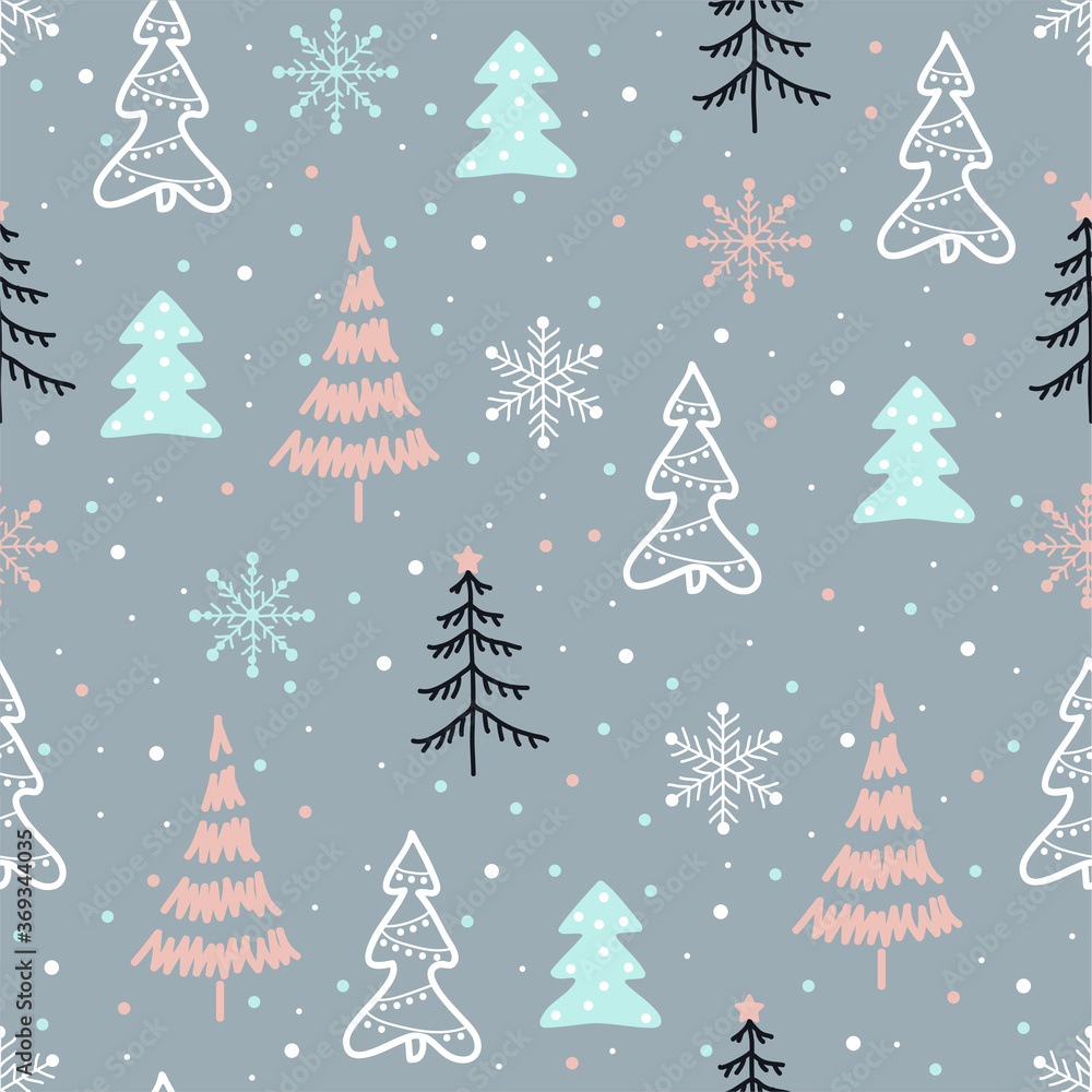 Vector seamless pattern of christmas tree.Vector illustration Vector seamless pattern of christmas tree.Vector illustration