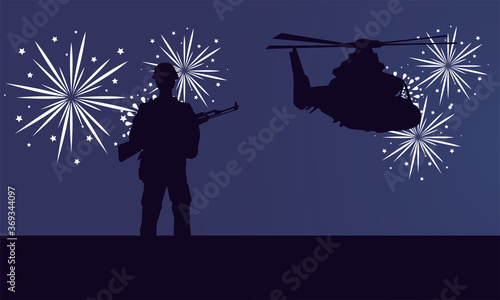 soldier with rifle figure silhouette