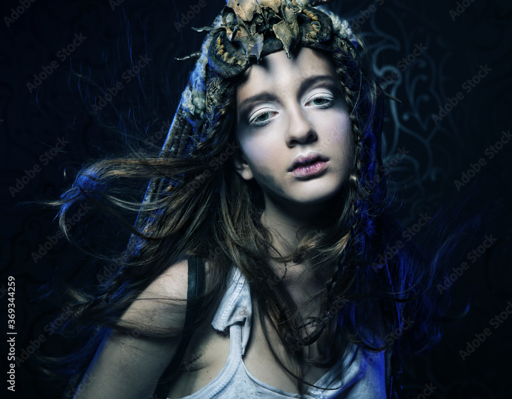 model with creative hairstyling and ake up model with creative hairstyling and ake up