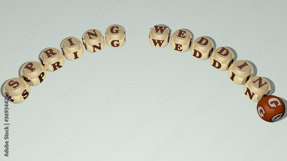 spring wedding combined by dice letters and color crossing for the related meanings of the concept. background and beautiful spring wedding combined by dice letters and color crossing for the related meanings of the concept. background and beautiful