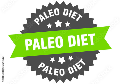 paleo diet round isolated ribbon label. paleo diet sign