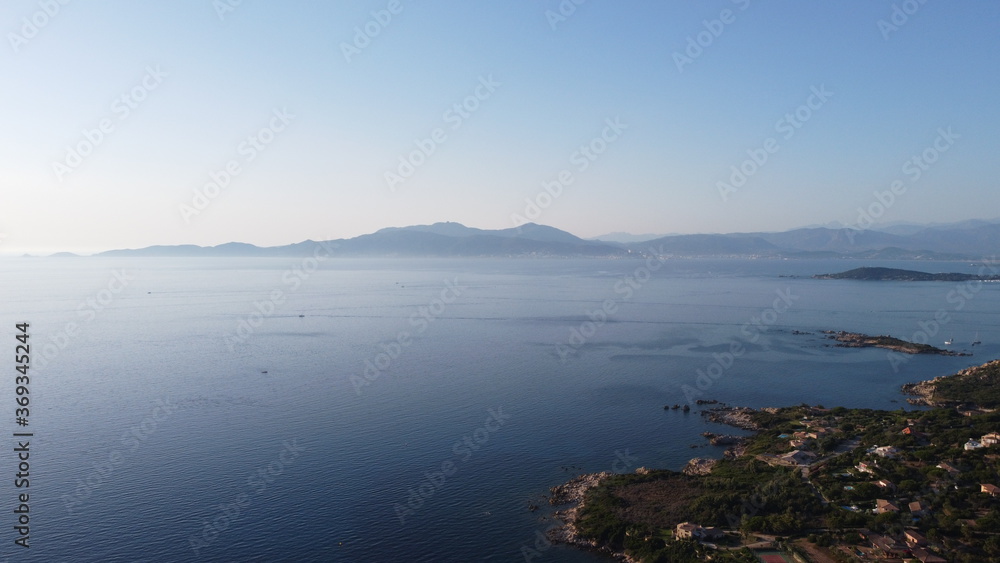 Beautiful View of Islands in Ajjacio Bay in Corsica