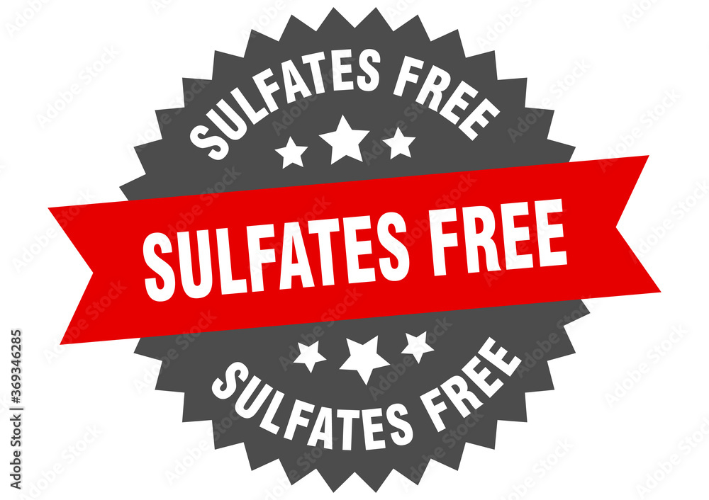 Obraz premium sulfates free round isolated ribbon label. sulfates free sign