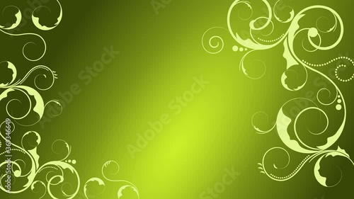 Beautiful green floral animation with space for copy text