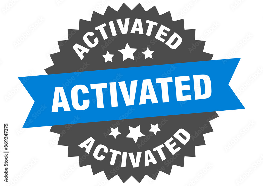activated round isolated ribbon label. activated sign activated round isolated ribbon label. activated sign