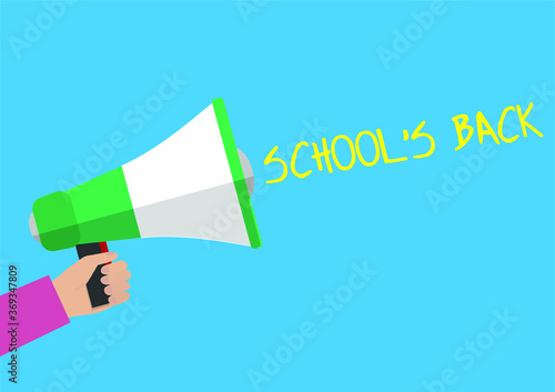 School’s back megaphone vector illustration