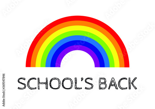 School’s back rainbow vector illustration