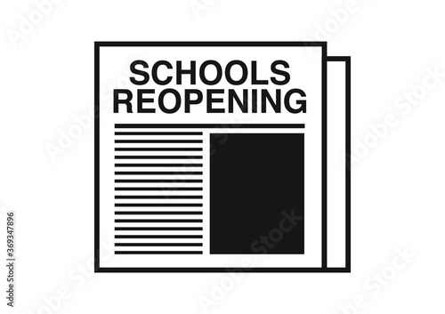 Schools reopening simple newspaper vector