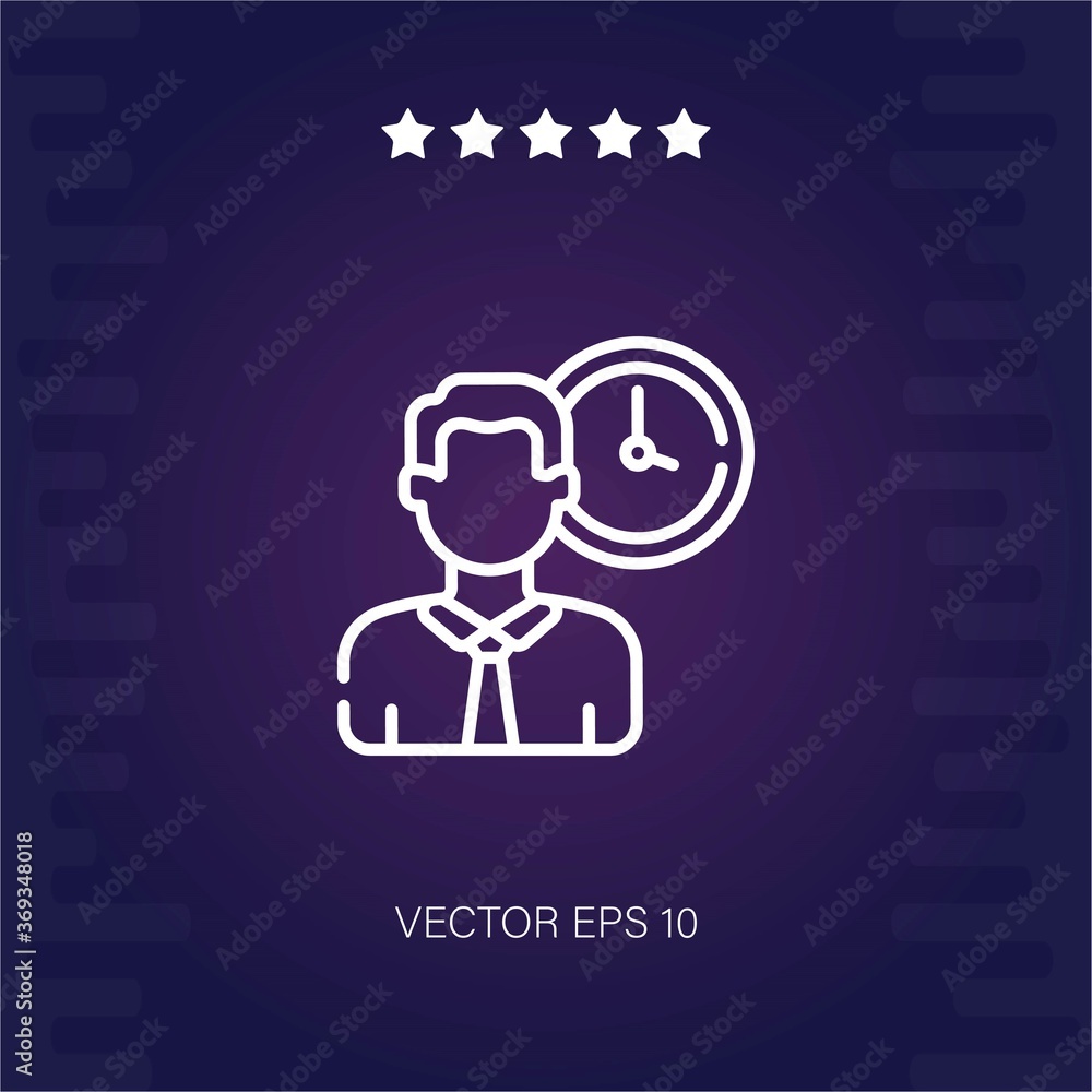 Work time vector icon modern illustration Work time vector icon modern illustration