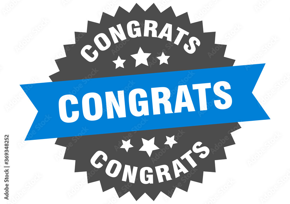 congrats round isolated ribbon label. congrats sign congrats round isolated ribbon label. congrats sign