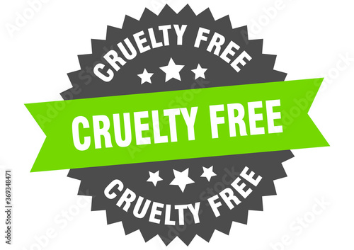 cruelty free round isolated ribbon label. cruelty free sign