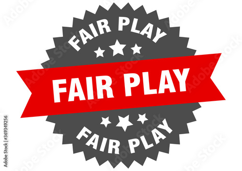 fair play round isolated ribbon label. fair play sign