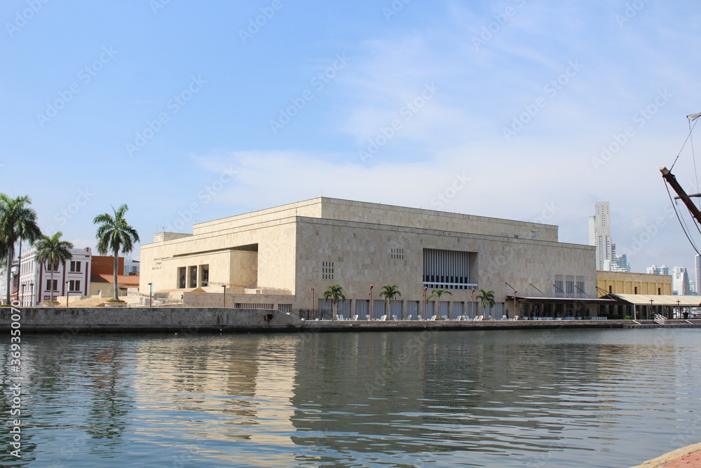 Convention center at the old town of Cartagena, in Colombia, on a sunny day - South America