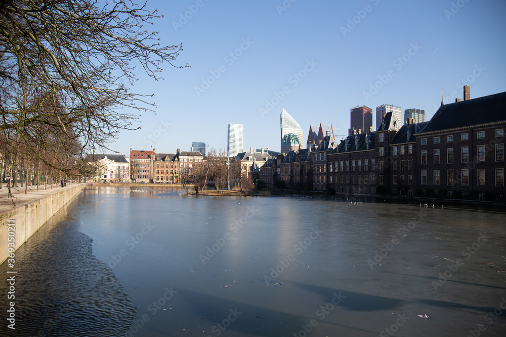 view of the river in The Hague in the Netherlands