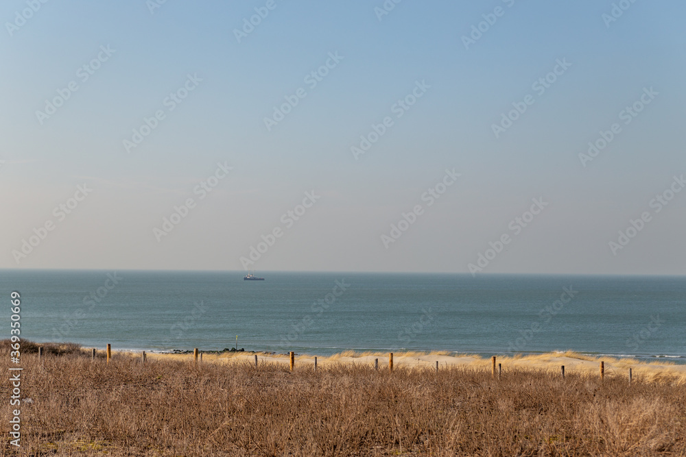 sand hills on the North Sea in the Netherlands in early spring