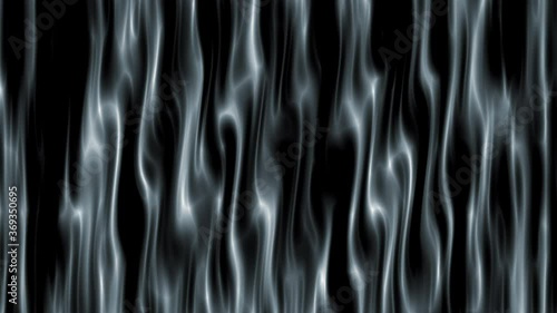 Gray abstract smoke rises vertically on a black background