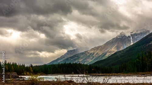 Hilda Peak Sun Rays Storm Cloud Cropped time Lapse 4K