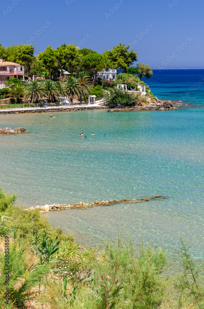 Picturesque sandy beach in village Ammoudi on the east coast of Zakynthos island, Greece. Picturesque sandy beach in village Ammoudi on the east coast of Zakynthos island, Greece.