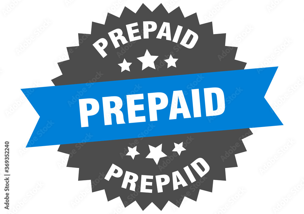prepaid round isolated ribbon label. prepaid sign prepaid round isolated ribbon label. prepaid sign