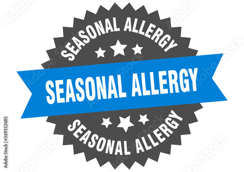 seasonal allergy round isolated ribbon label. seasonal allergy sign