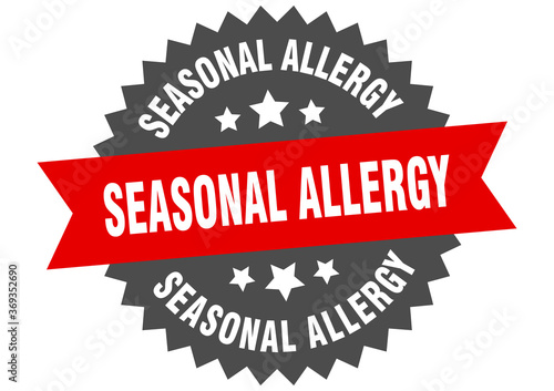 seasonal allergy round isolated ribbon label. seasonal allergy sign