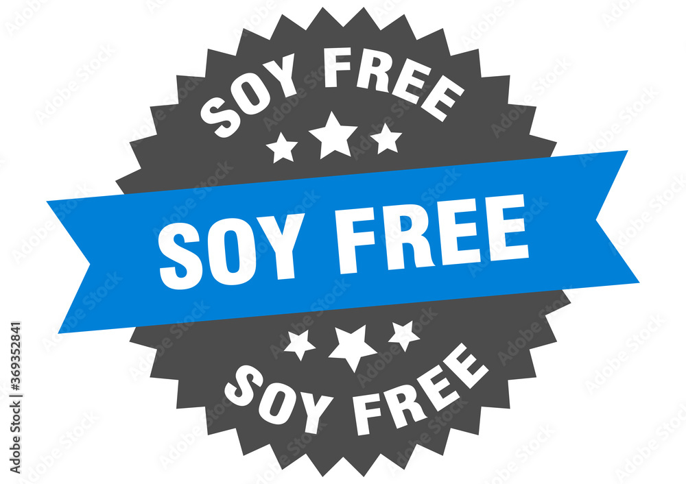 soy free round isolated ribbon label. soy free sign soy free round isolated ribbon label. soy free sign