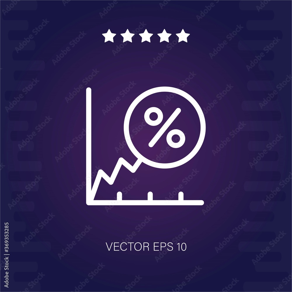 Plakat line chart vector icon modern illustration