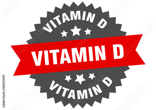 vitamin d round isolated ribbon label. vitamin d sign