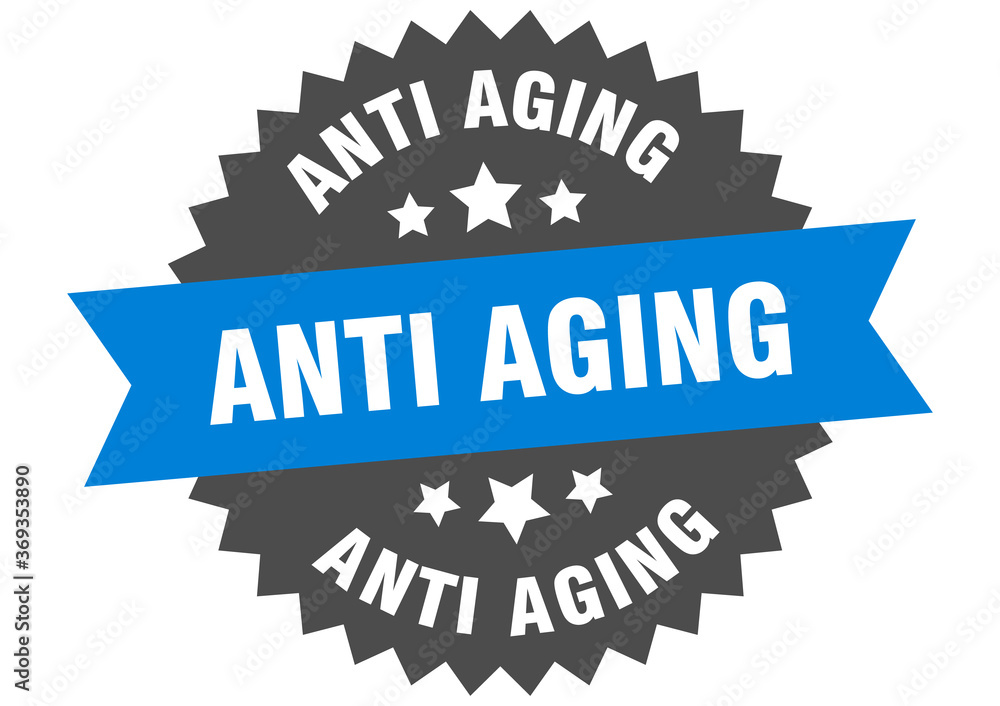 Fototapeta premium anti aging round isolated ribbon label. anti aging sign