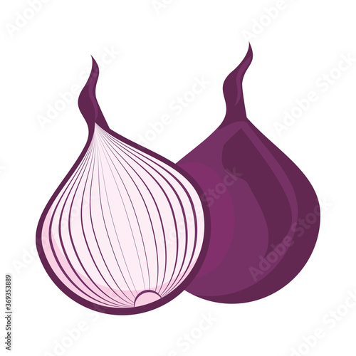 purple onion healthy vegetable isolated style icon