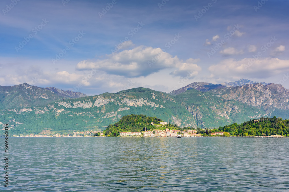 Lake Como view of the city Bellagio