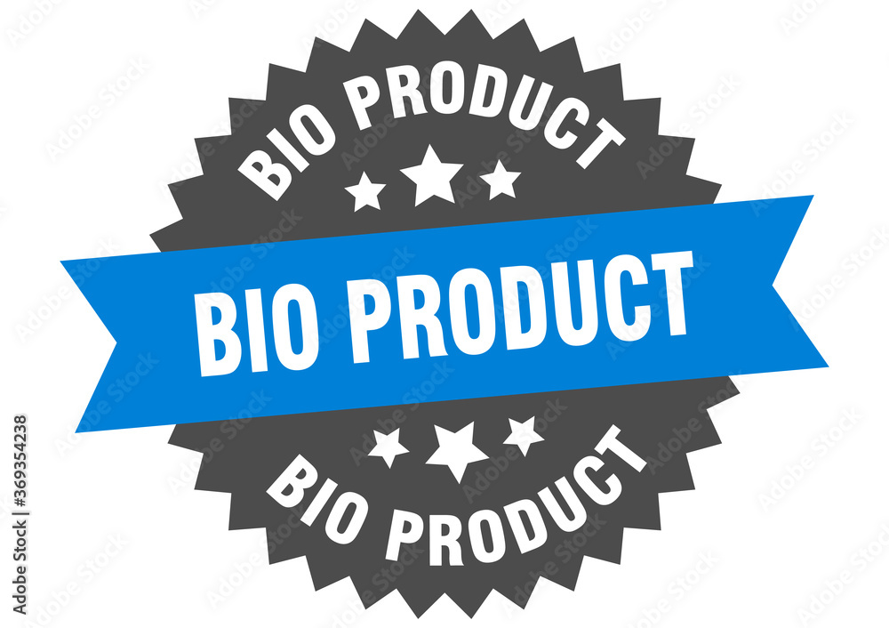 Fototapeta premium bio product round isolated ribbon label. bio product sign