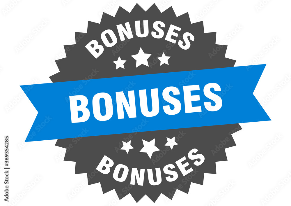 bonuses round isolated ribbon label. bonuses sign bonuses round isolated ribbon label. bonuses sign