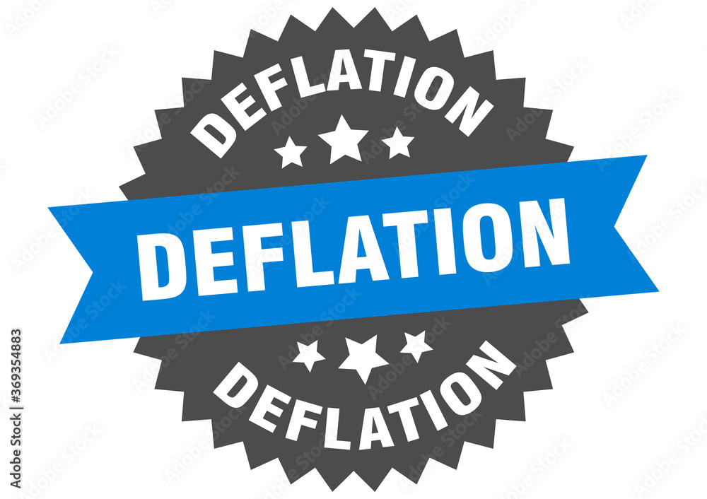deflation round isolated ribbon label. deflation sign deflation round isolated ribbon label. deflation sign