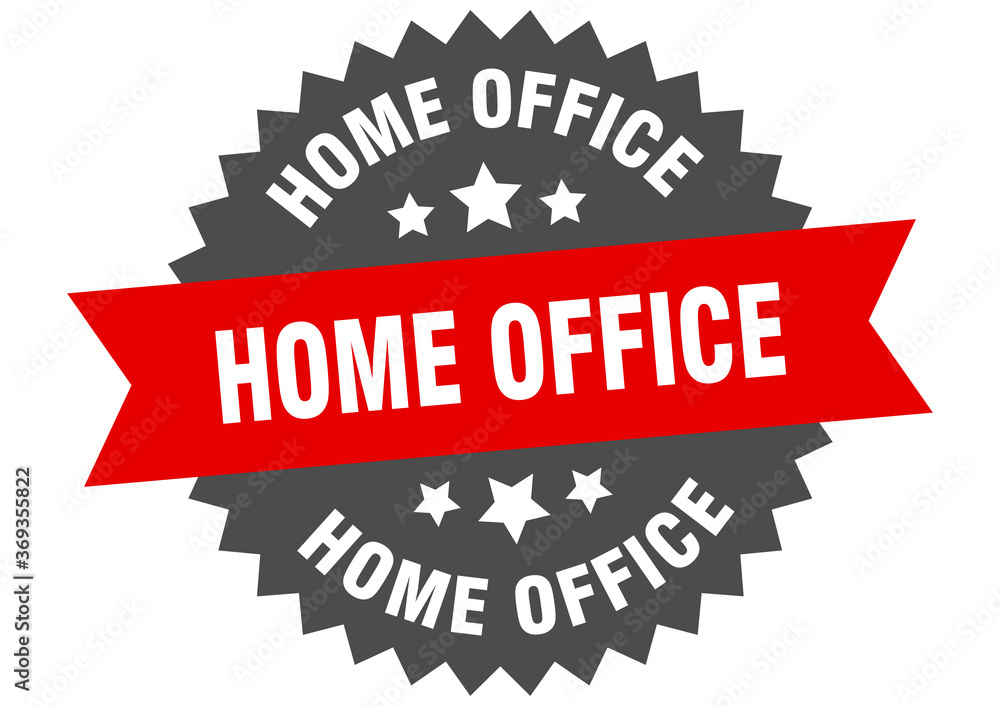 Obraz premium home office round isolated ribbon label. home office sign