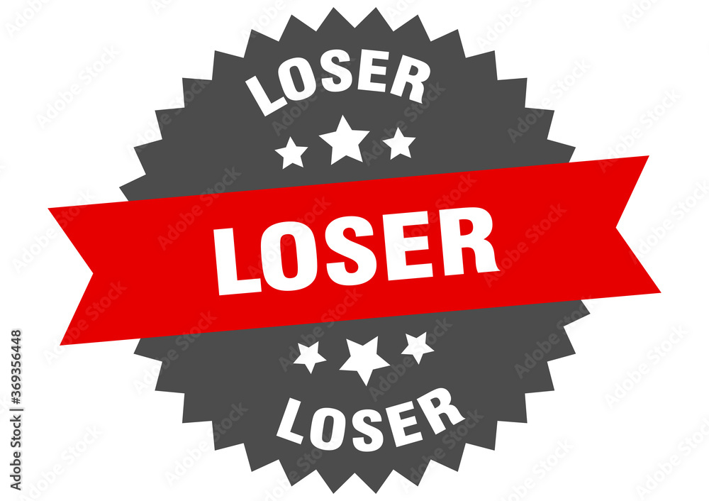 loser round isolated ribbon label. loser sign loser round isolated ribbon label. loser sign