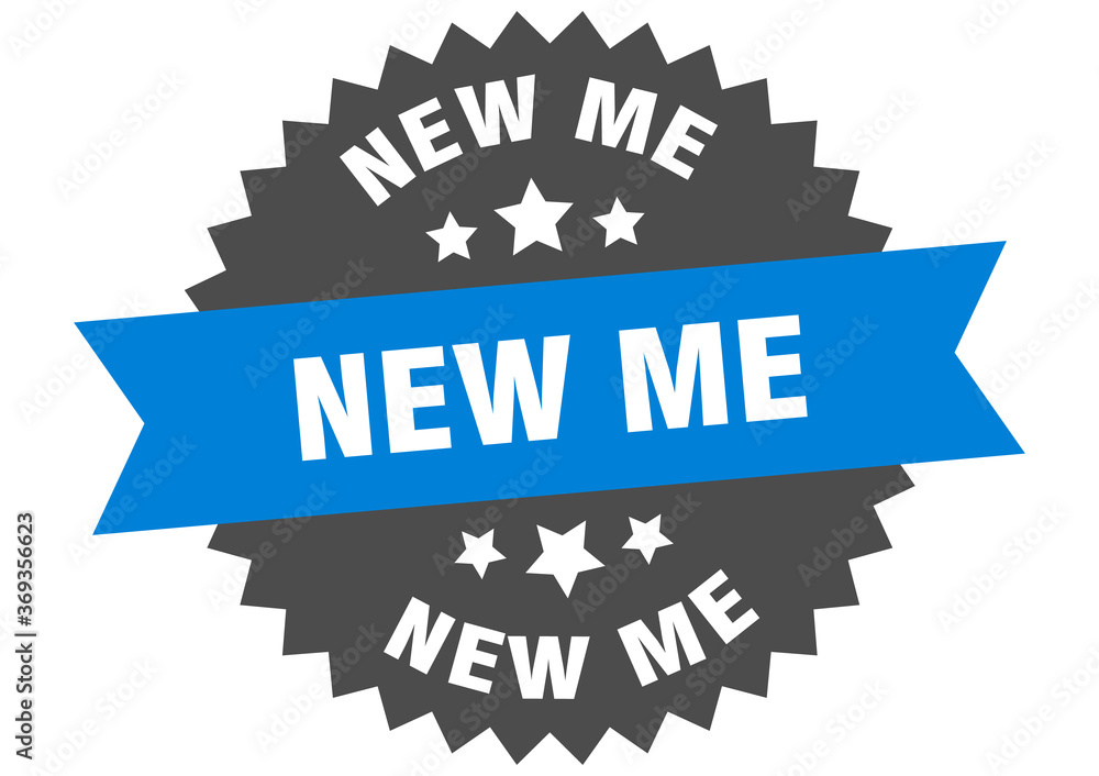 new me round isolated ribbon label. new me sign new me round isolated ribbon label. new me sign