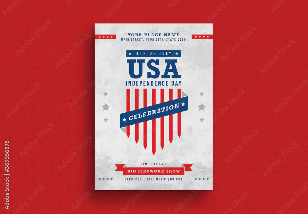 4th of July Independence Day Celebration Flyer Layout Stock Template ...