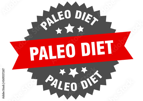 paleo diet round isolated ribbon label. paleo diet sign
