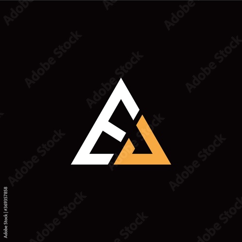 Free Download E J initial logo modern triangle with black background - GFXLoad