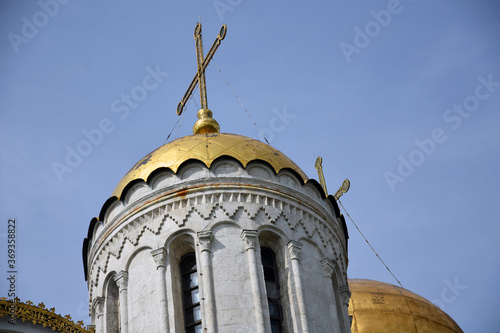 Architecture of Vladimir city, Russia. Assumption church, Famous landmark.	
 photo