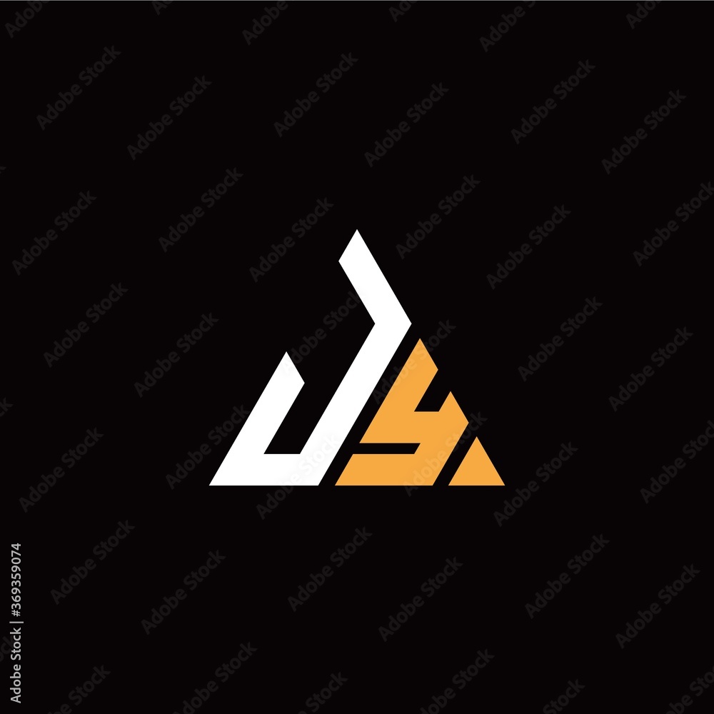 J Y initial logo modern triangle with black background J Y initial logo modern triangle with black background