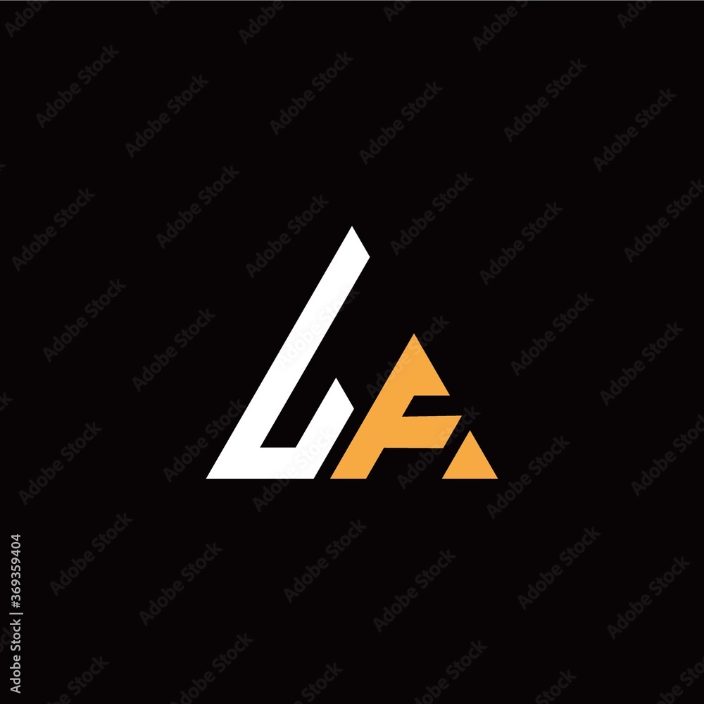 L F initial logo modern triangle with black background L F initial logo modern triangle with black background