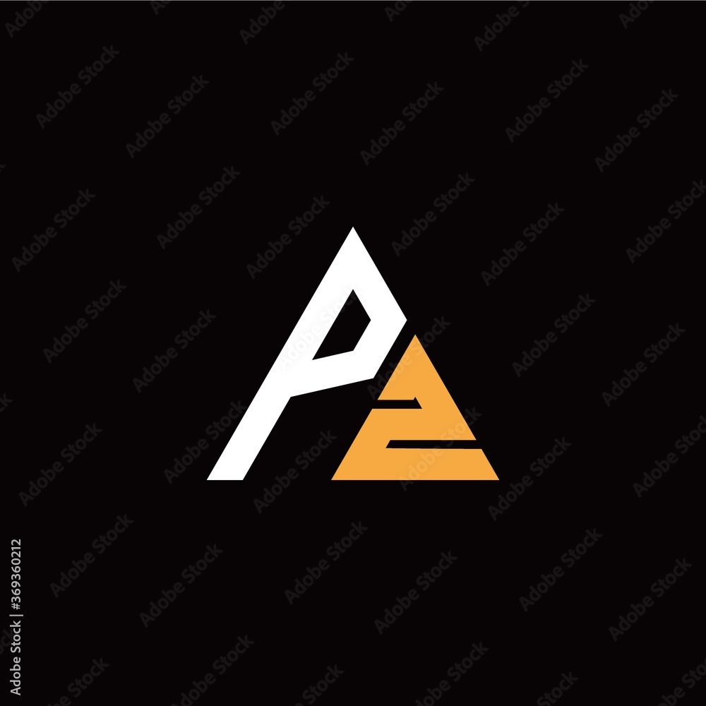 P Z initial logo modern triangle with black background P Z initial logo modern triangle with black background