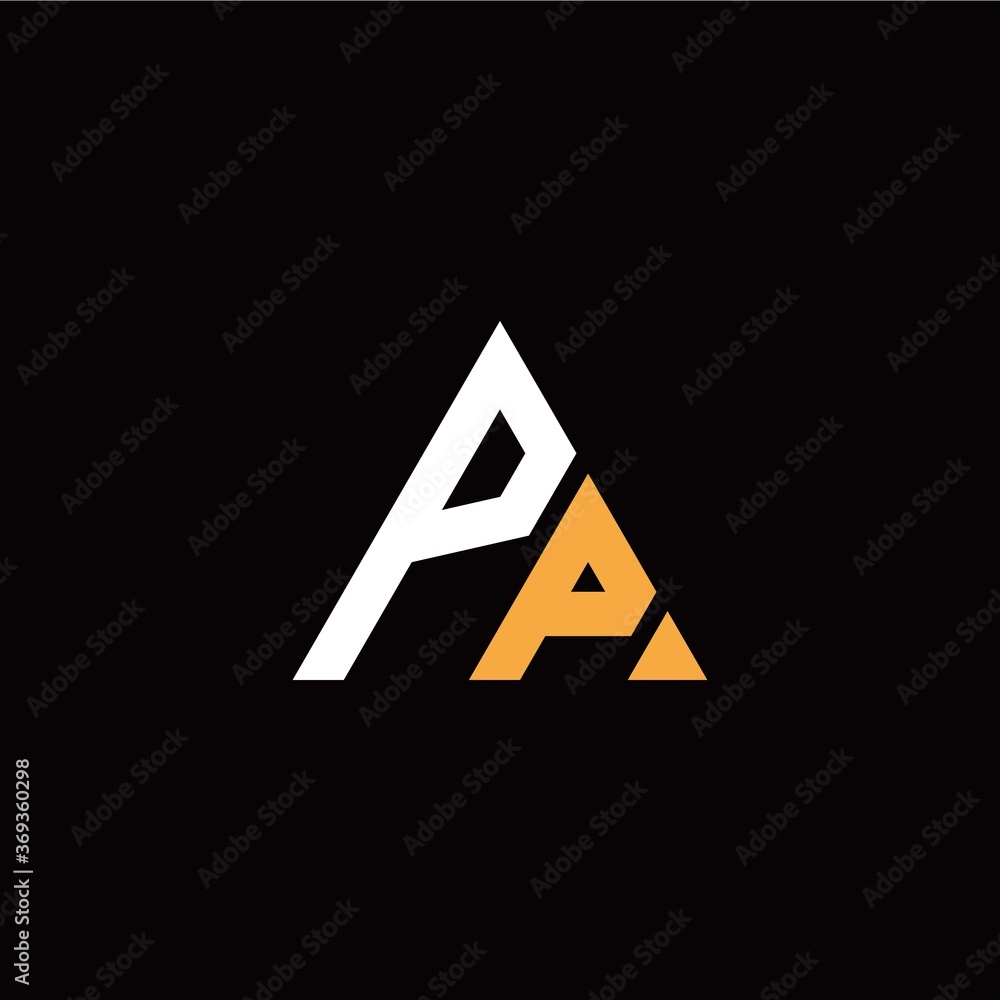P P initial logo modern triangle with black background P P initial logo modern triangle with black background