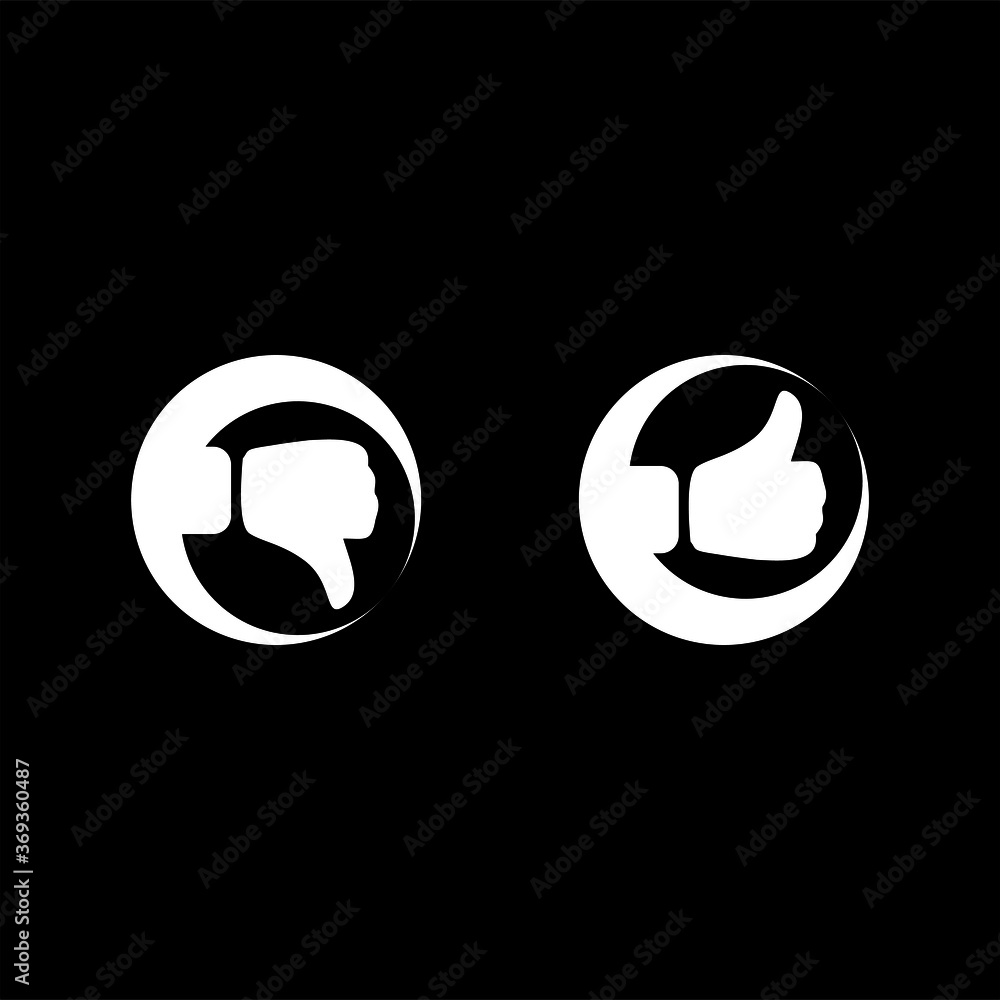 Like, Not like logo design vector illustration Like, Not like logo design vector illustration