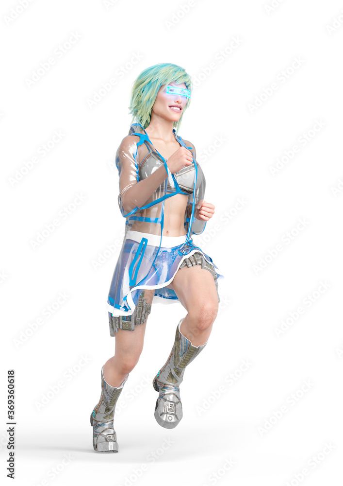 runner girl is jogging