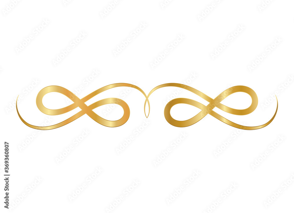 gold and ribbon shaped ornament design of Decorative element theme Vector illustration gold and ribbon shaped ornament design of Decorative element theme Vector illustration